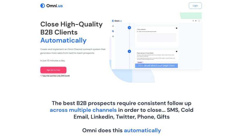 Omnichannel website screenshot