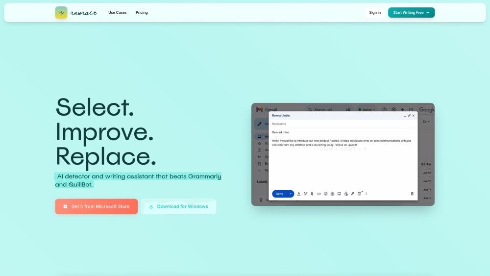 Rewrait website screenshot