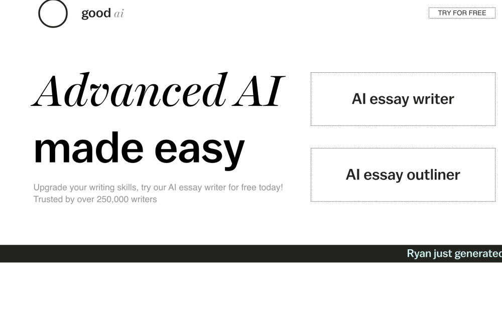 Good Ai website screenshot