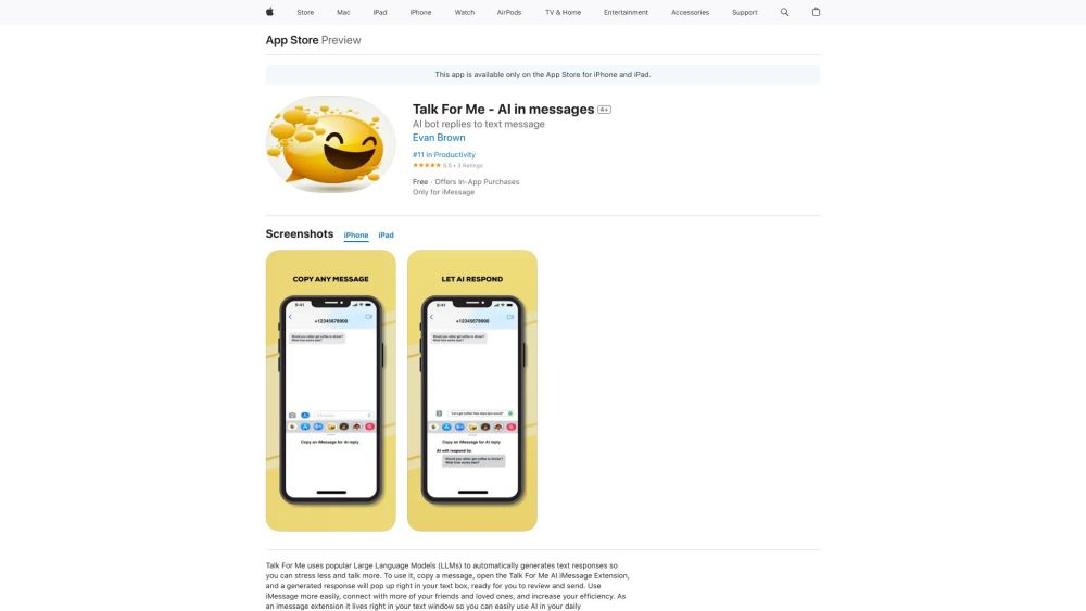 Talk For Me website screenshot