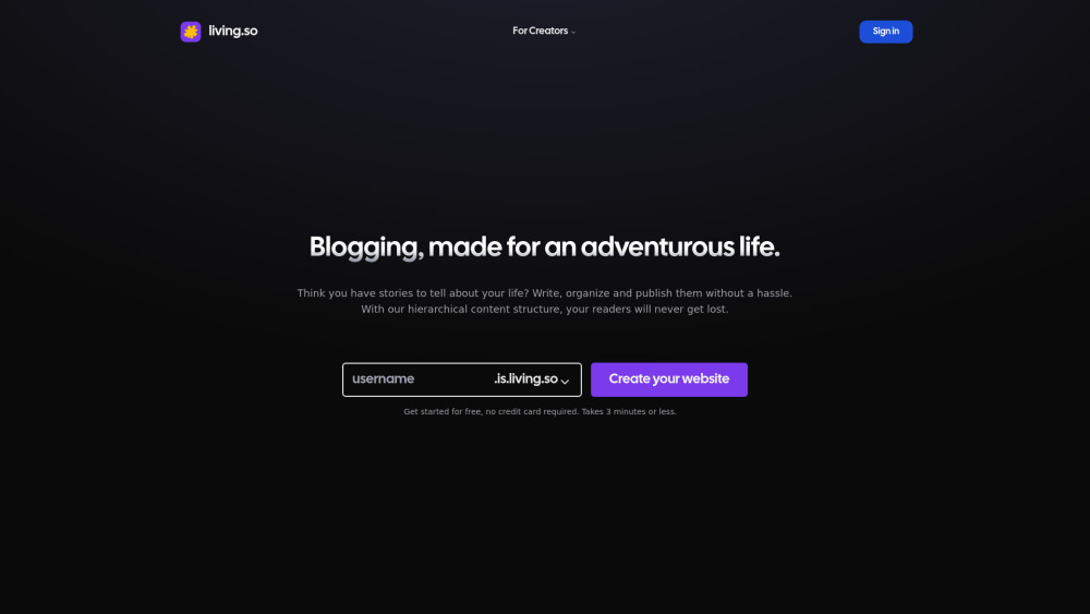 Living So website screenshot