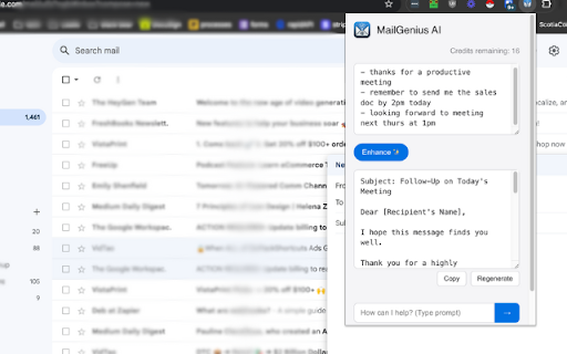 MailGenius AI website screenshot