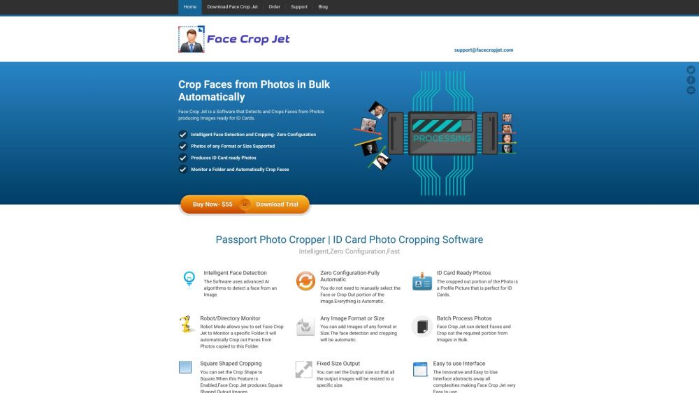 Face Crop Jet website screenshot