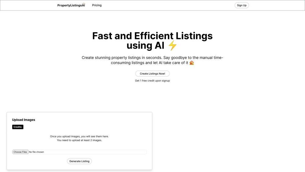 Propertylistingsai website screenshot