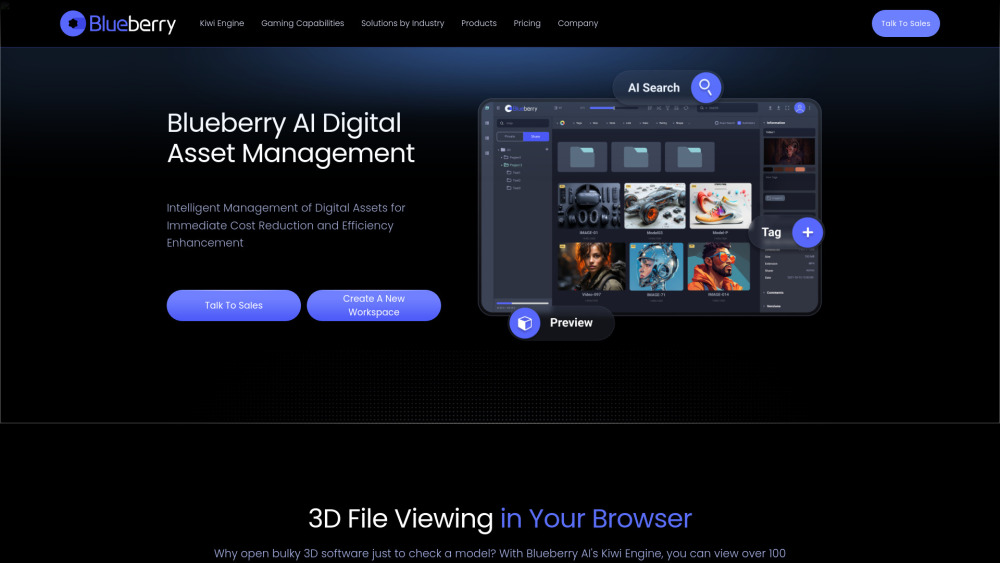 Blueberry Ai website screenshot