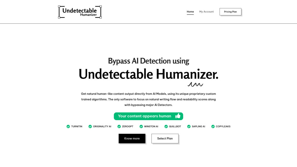 Undetectable Humanizer website screenshot