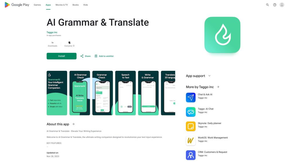 AI Grammar & Translate website screenshot