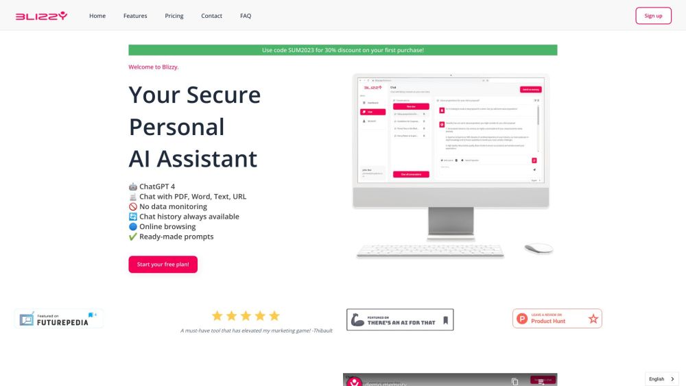 Blizzy website screenshot