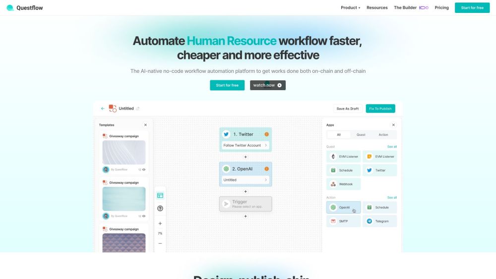 Questflow website screenshot