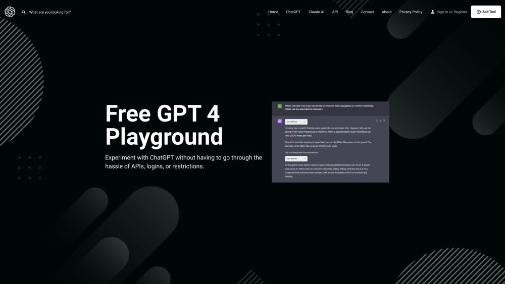Gpt4Free website screenshot