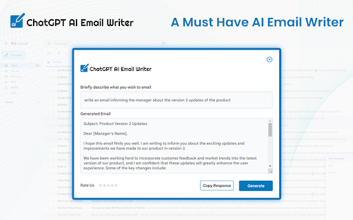 ChatGPT writer for Email, Essay website screenshot