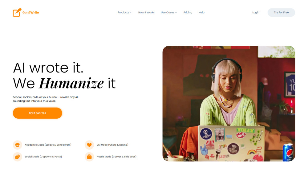 Genzwrite website screenshot