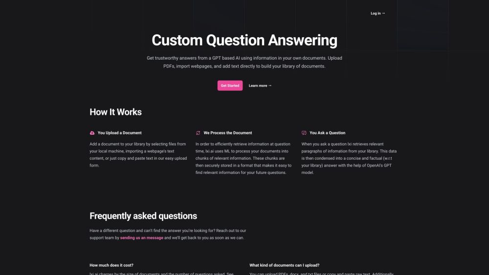Lxi Ai website screenshot