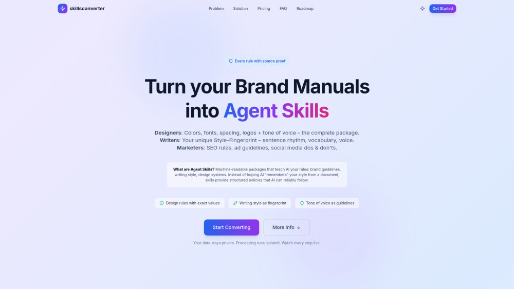 SkillsConverter website screenshot