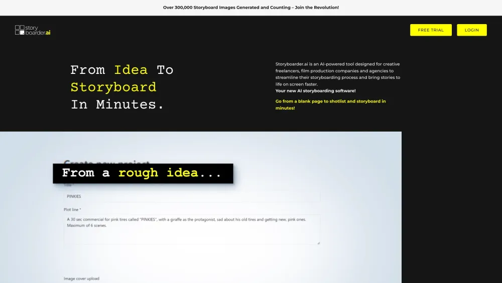Storyboarder Ai website screenshot
