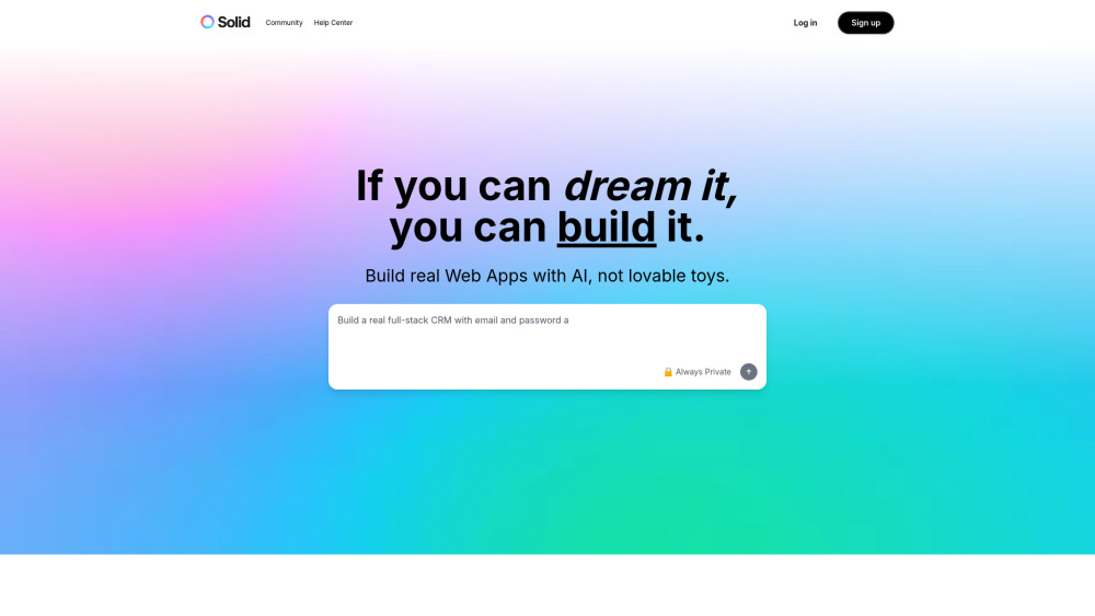 Solid website screenshot