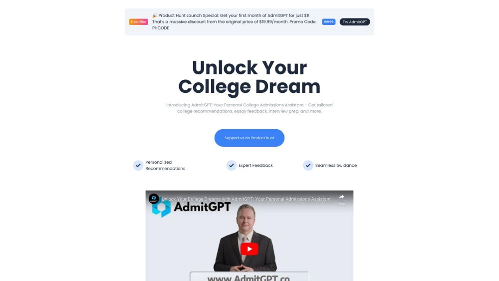 Admitgpt website screenshot