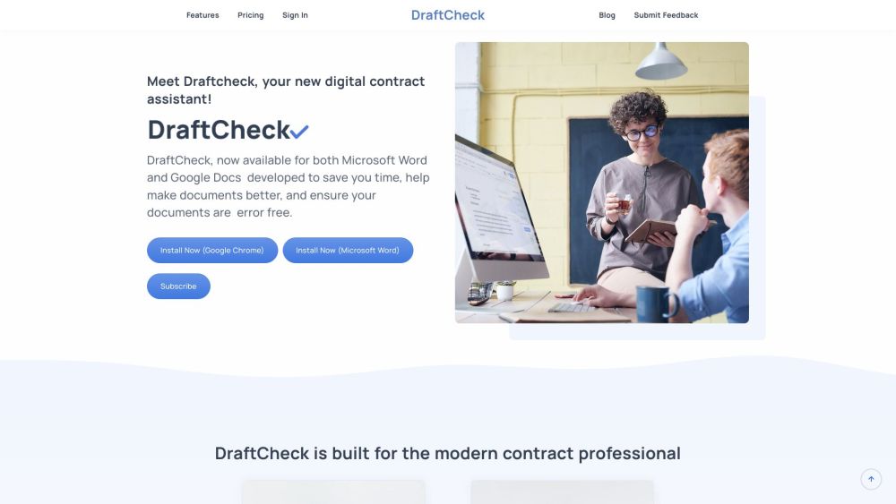 Draftcheck website screenshot