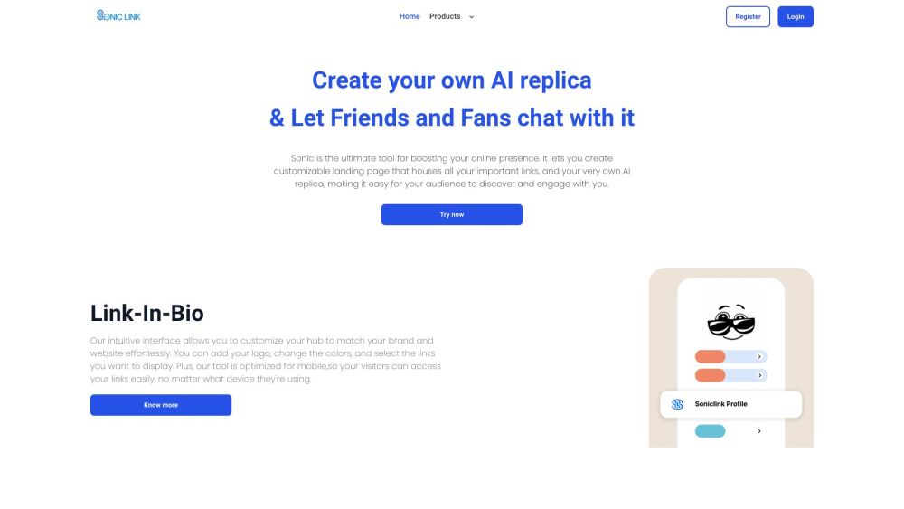 Sonic Link website screenshot