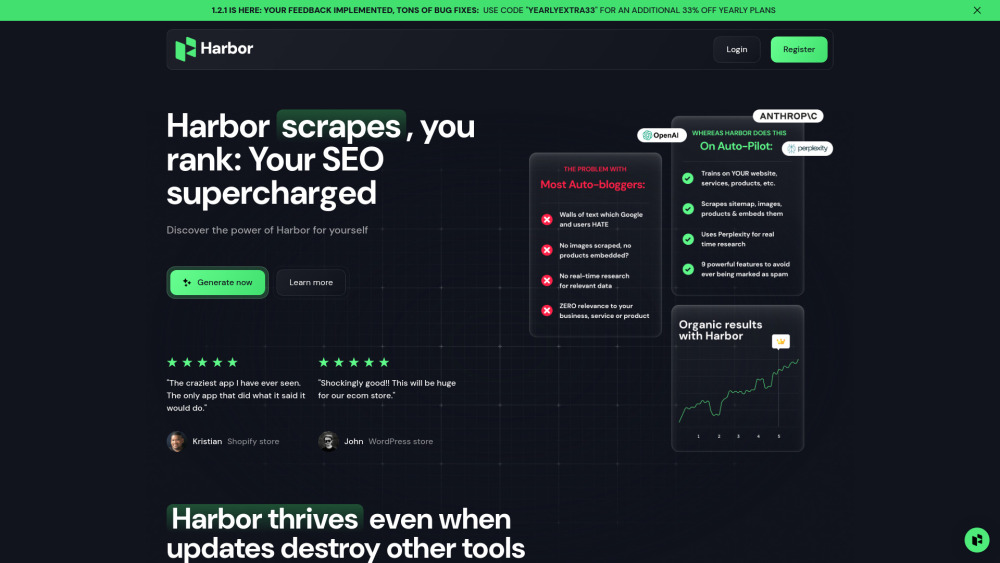 Harborseo Ai website screenshot