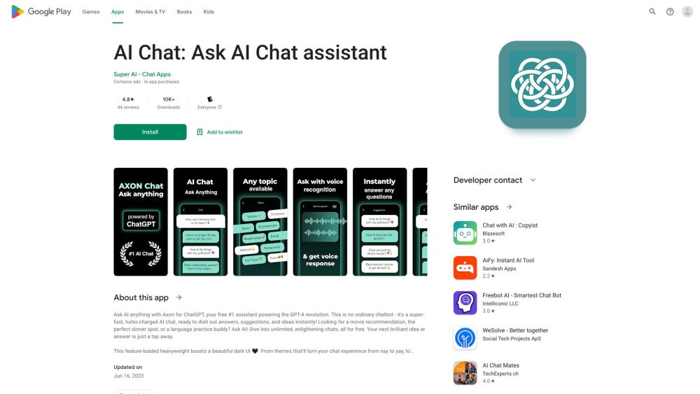 Ai Chat website screenshot