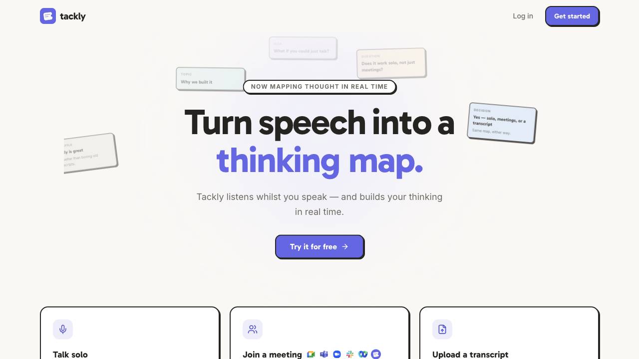Tackly website screenshot