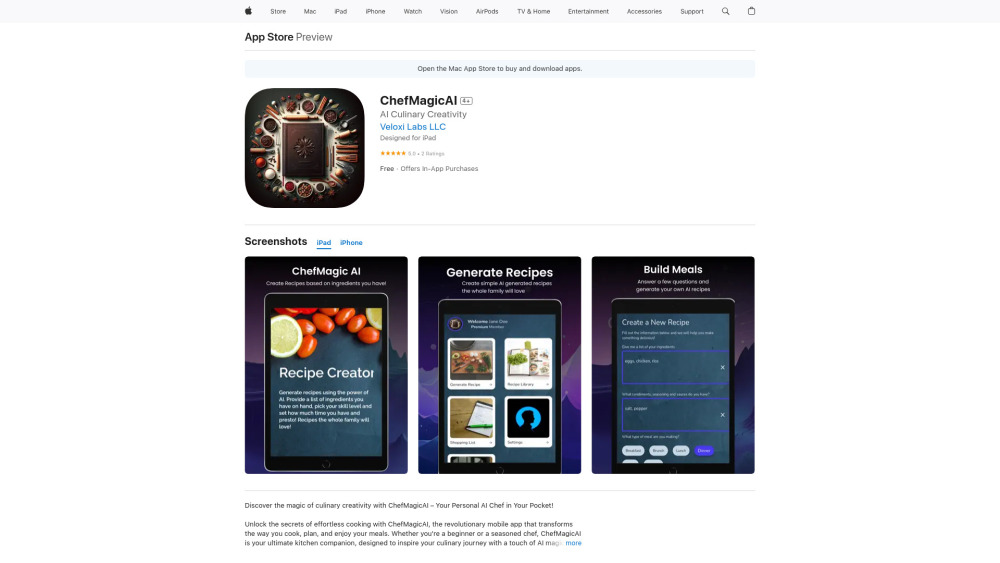 ChefMagicAI website screenshot