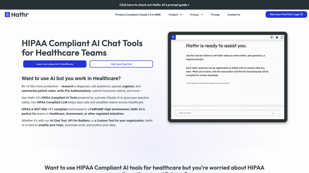 Hathr AI website screenshot
