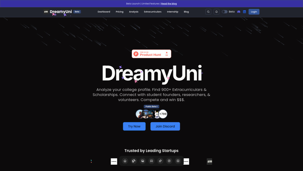 Dreamyuni website screenshot