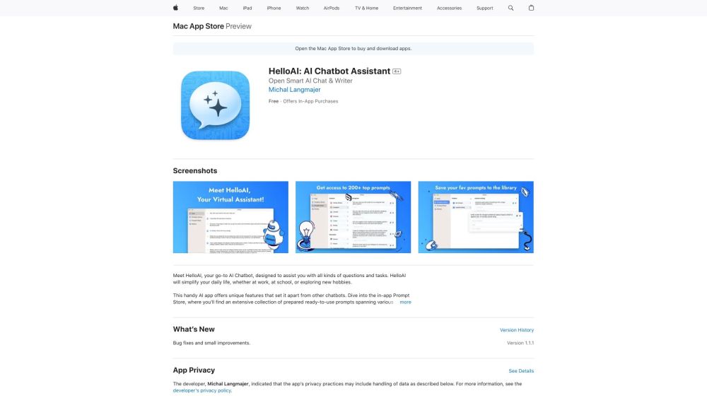 Helloai website screenshot