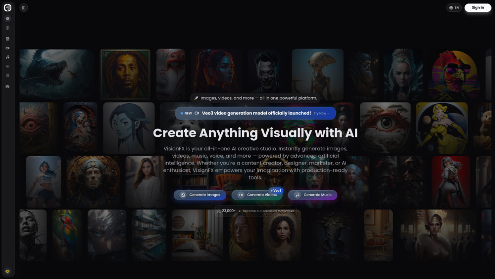 Visionfx website screenshot