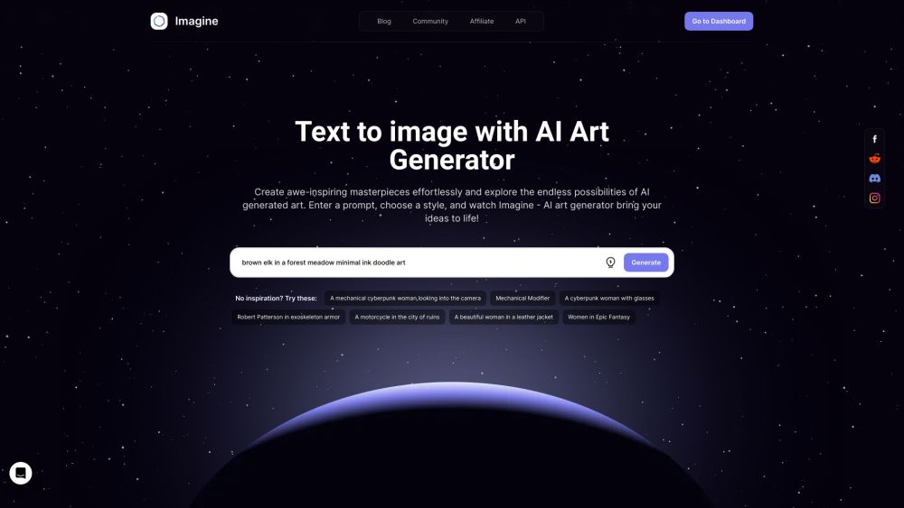 Imagine Art website screenshot