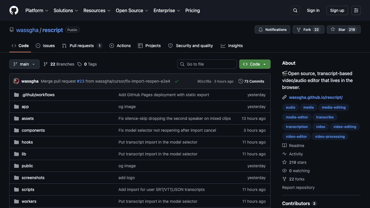 Rescript website screenshot