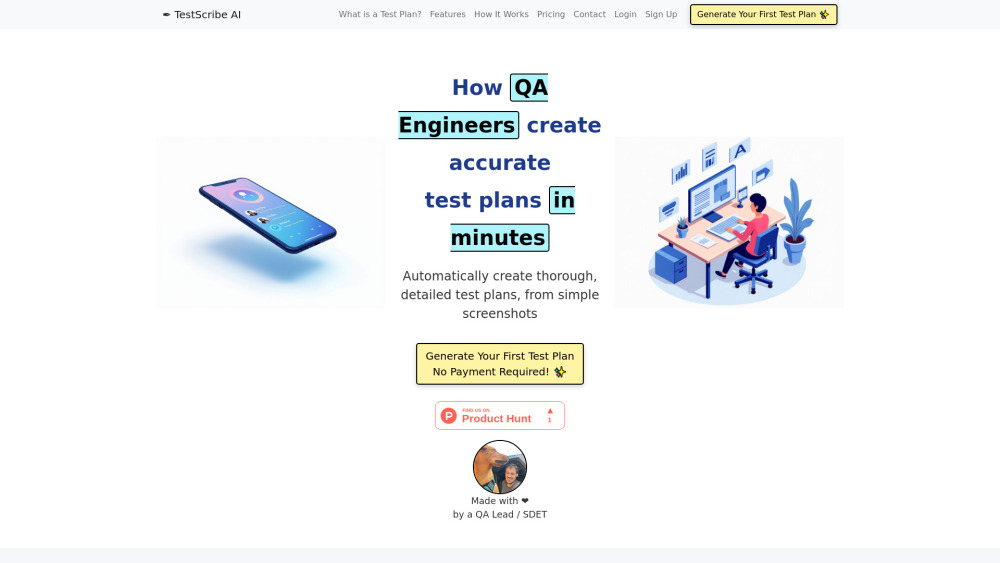 Testscribe Ai website screenshot