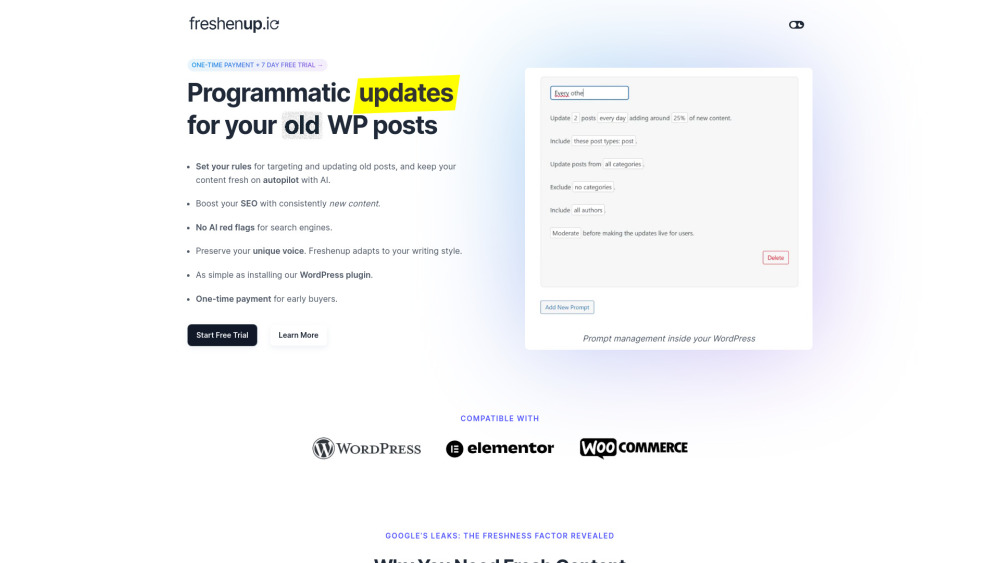 Freshenup Io website screenshot