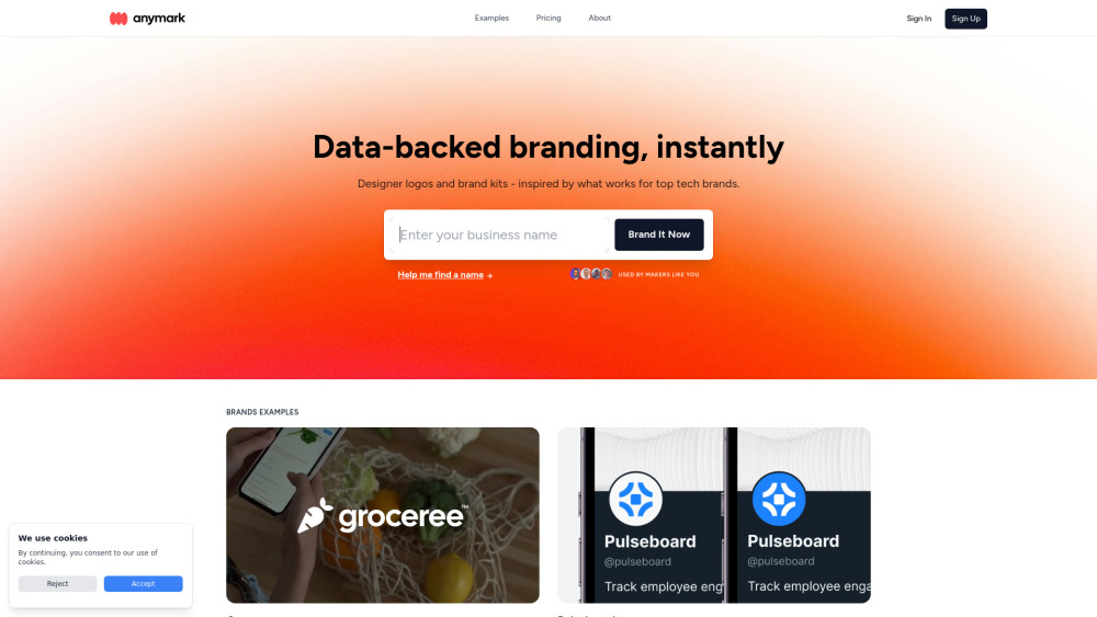 Anymark website screenshot
