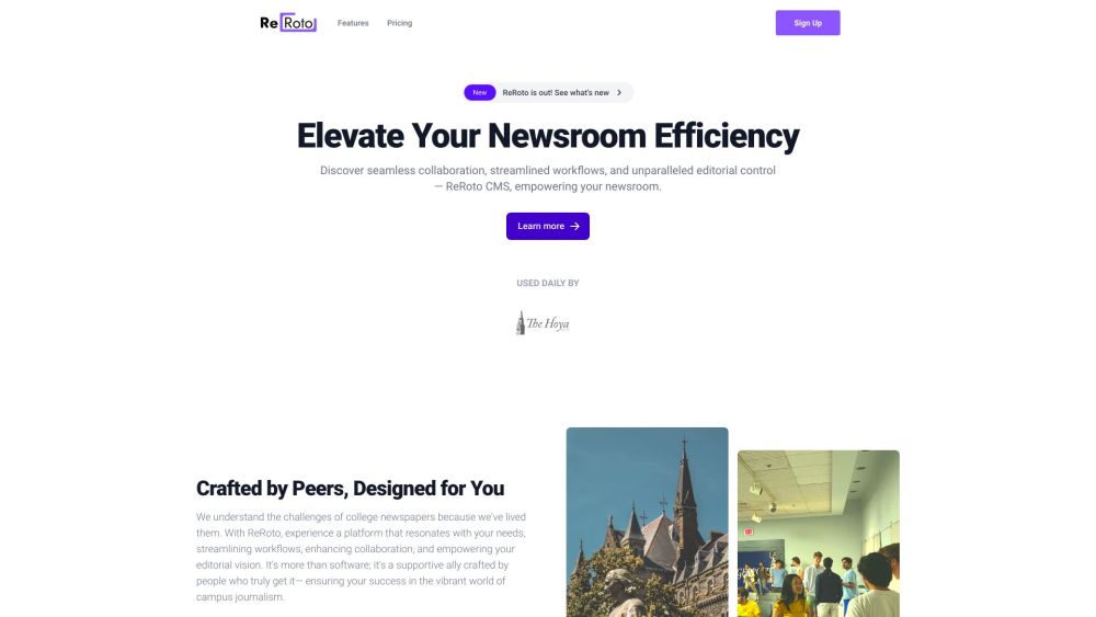 Reroto website screenshot