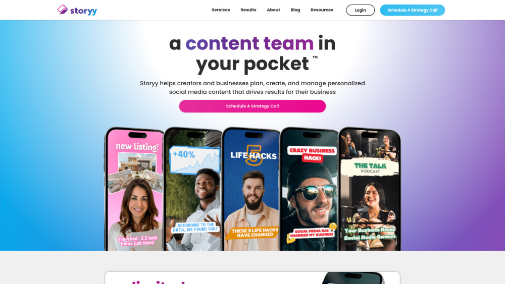 Storyy website screenshot