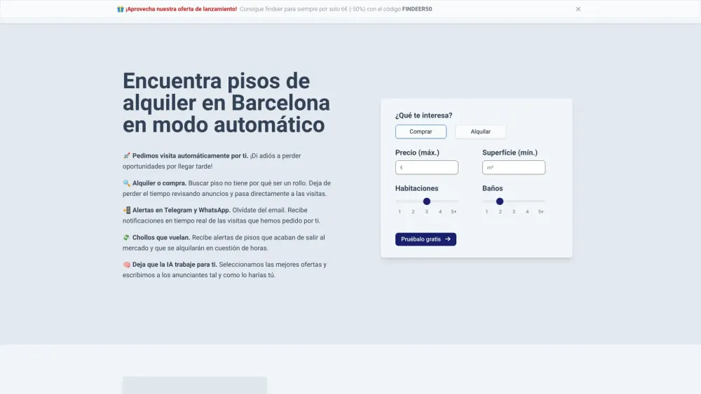Findeer website screenshot