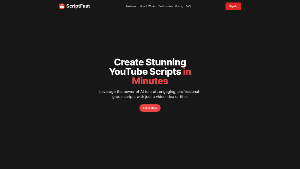 ScriptFast website screenshot