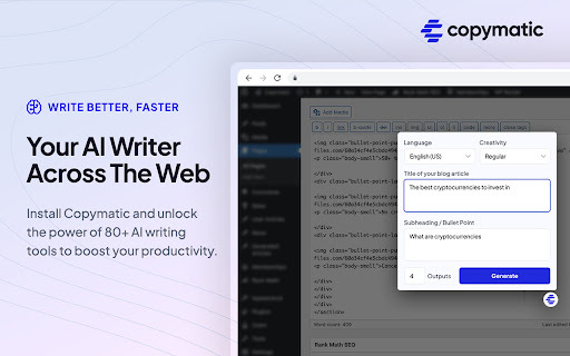Copymatic website screenshot