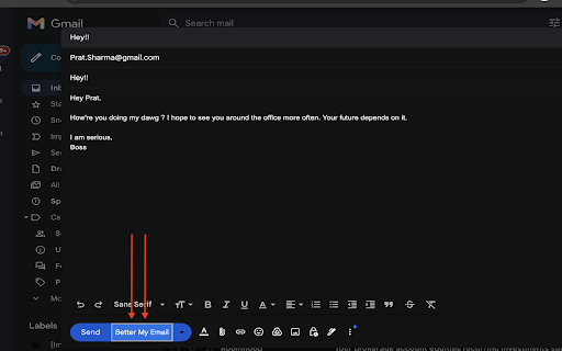 Better My Email Plugin website screenshot