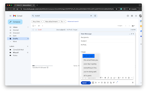 Gmail Autocomplete website screenshot