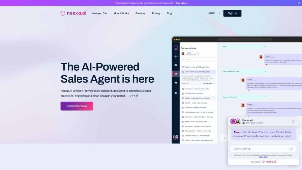 Neexa Ai website screenshot