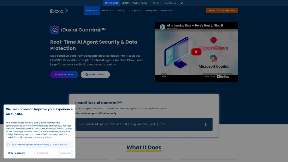 Idox Ai Guardrail website screenshot