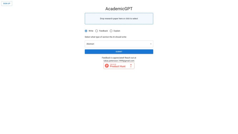 Academicgpt website screenshot