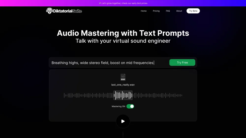 Diktatorial Suite website screenshot