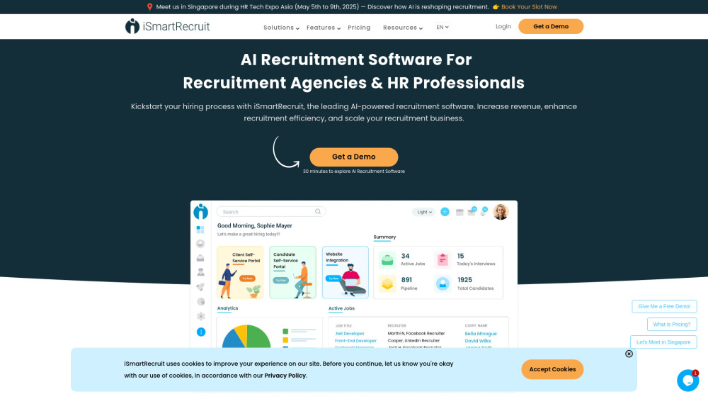 Ismartrecruit website screenshot