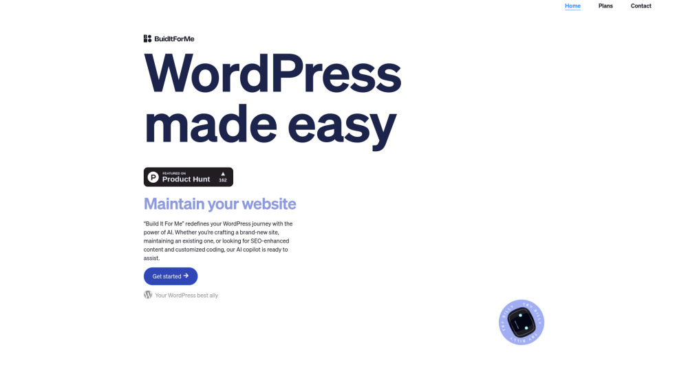 B website screenshot