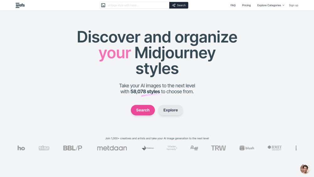 Srefs Co website screenshot